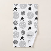 Pickleball Rackle Ball Monogram Kids Name Handtuch (Handtuch)