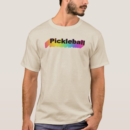 Pickleball Rainbow Logo Beige T - Shirt (Vorderseite)