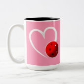 Pickleball Rating Valentine Heart Red Pink Zweifarbige Tasse (Links)