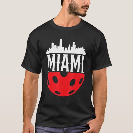 Pickleball Red für Pickleball-Spieler in Miami Flo T-Shirt (Vorderseite)