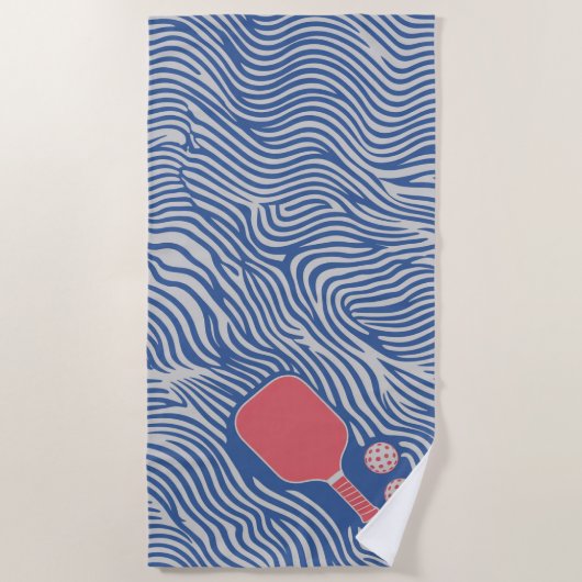 Pickleball Red Paddle Beach Handtuch für Ferien (Vorderseite)