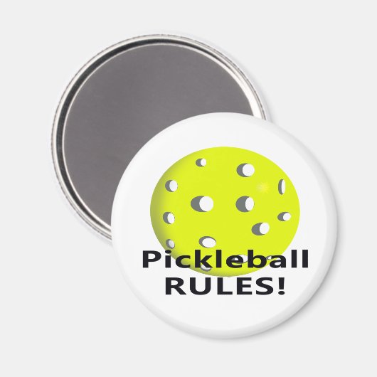 Pickleball-Regeln! mit gelbem schwarzem Text Magnet (Vorderseite/Rückseite)