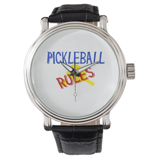 Pickleball-Regeln: Rot-Gelb-Paddel Armbanduhr (Vorderseite)