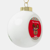 Pickleball Reindeer 🎄 Keramik Kugel-Ornament (Links)
