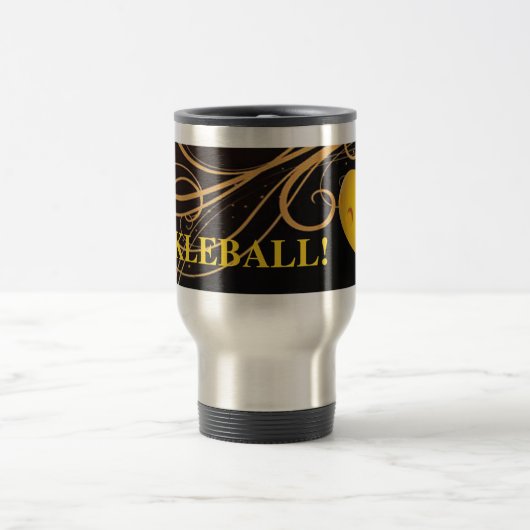 Pickleball Reise-Tasse mit gelbem Pickleball Reisebecher (Mittel)