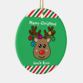 Pickleball Rentier 🎄 Keramik Ornament (Rechts)