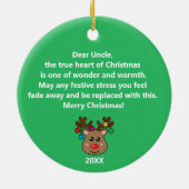 Pickleball Rentier 🎄 Keramik Ornament (Hinten)