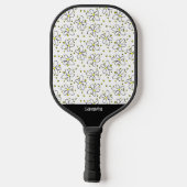 PIckleball Retro Daisy Blume Gelber Polka Dot Schläger (Rückseite)