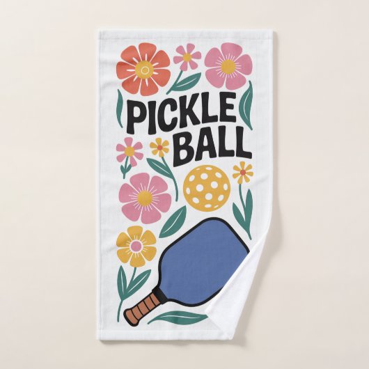 Pickleball Retro Floral Paddle Sports Handtuch (Handtuch)