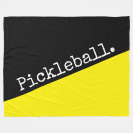 PICKLEBALL Retro-Hellgelber Schwarzer Farbblock Fleecedecke