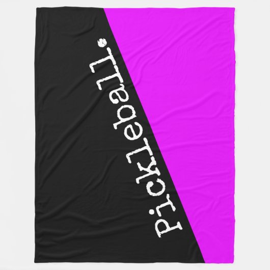 PICKLEBALL Retro-Hellrosa Schwarzer Farbblock Fleecedecke (Vorderseite)