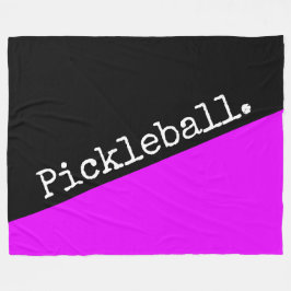 PICKLEBALL Retro-Hellrosa Schwarzer Farbblock Fleecedecke