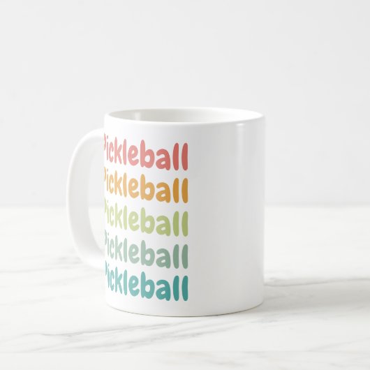 Pickleball Retro Pickleball Player Kaffeetasse (Vorderseite Links)