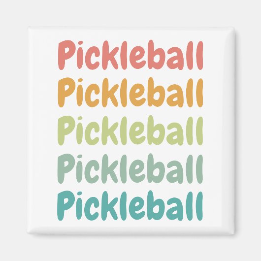 Pickleball Retro Pickleball Player Magnet (Vorne)