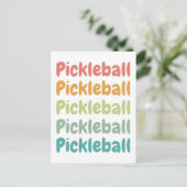 Pickleball Retro Pickleball Player Postkarte (Stehend Vorderseite)