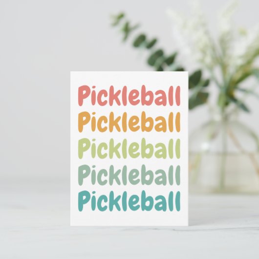 Pickleball Retro Pickleball Player Postkarte (Stehend Vorderseite)