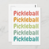 Pickleball Retro Pickleball Player Postkarte (Vorne/Hinten)