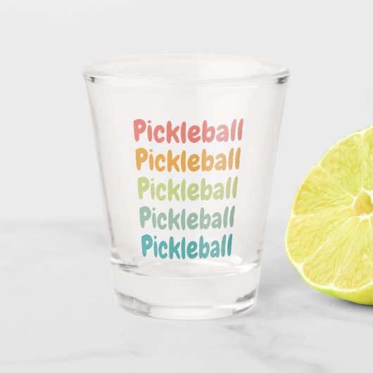 Pickleball Retro Pickleball Player Schnapsglas (Vorderseite)