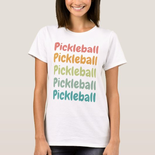 Pickleball Retro Pickleball Player T-Shirt (Vorderseite)