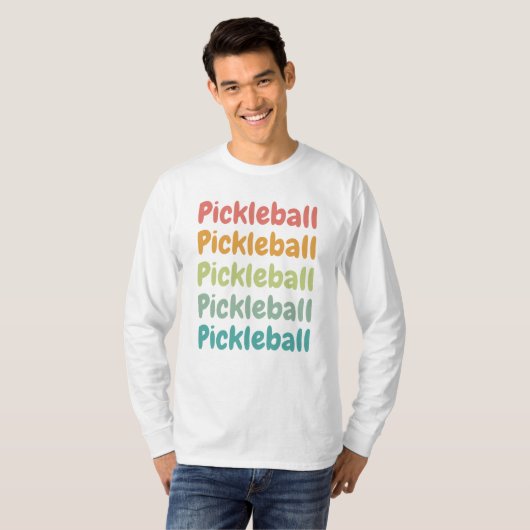 Pickleball Retro Pickleball Player T-Shirt (Vorne ganz)