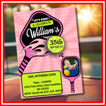 Pickleball RETRO Pink Sport FOTO Geburtstag
