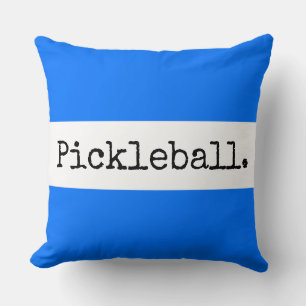 PICKLEBALL Retro-Text Helles Blau Weiße Streifen Kissen