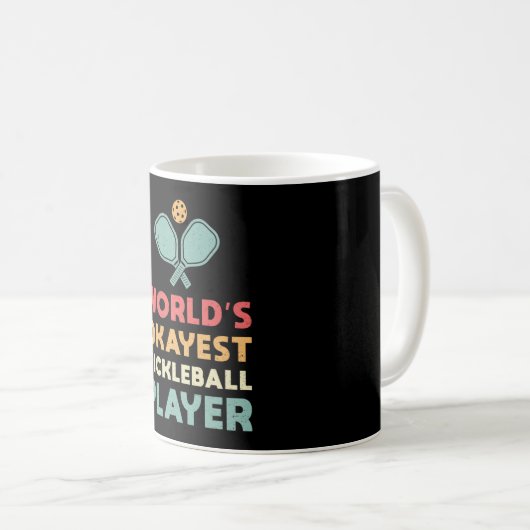 Pickleball Retro World's Super Pickleball Player Kaffeetasse (VorderseiteRechts)