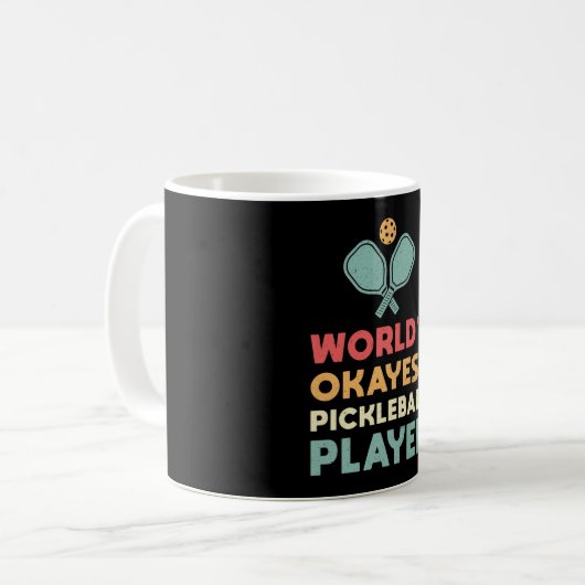 Pickleball Retro World's Super Pickleball Player Kaffeetasse (Vorderseite Links)