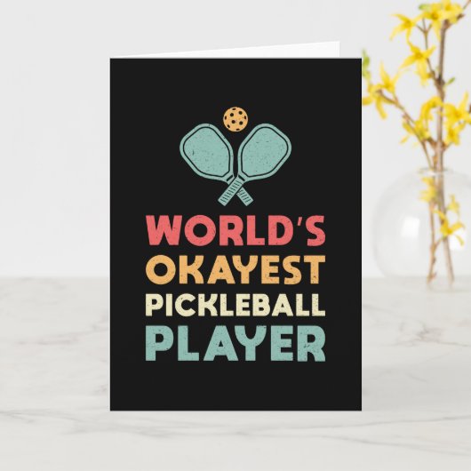 Pickleball Retro World's Super Pickleball Player Karte (Gelbe Blume)