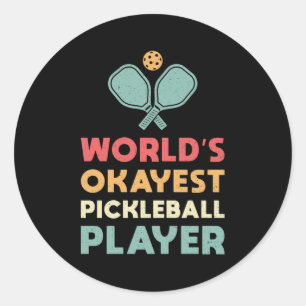 Pickleball Retro World's Super Pickleball Player Runder Aufkleber