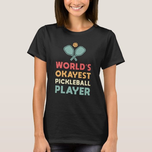 Pickleball Retro World's Super Pickleball Player T-Shirt (Vorderseite)