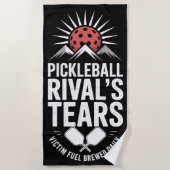 Pickleball Rivals Tränen Funny Graphic Strandtuch (Vorderseite)