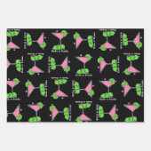 Pickleball Rosa Grüne Dinks & Drinks Cocktails Geschenkpapier Set (Vorderseite)
