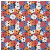 Pickleball - rot, orange, wiit, blau auf schwarz stoff (Muster)