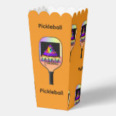 Pickleball Rote und Orange Popcorn Geschenkschachtel (Rückseite)