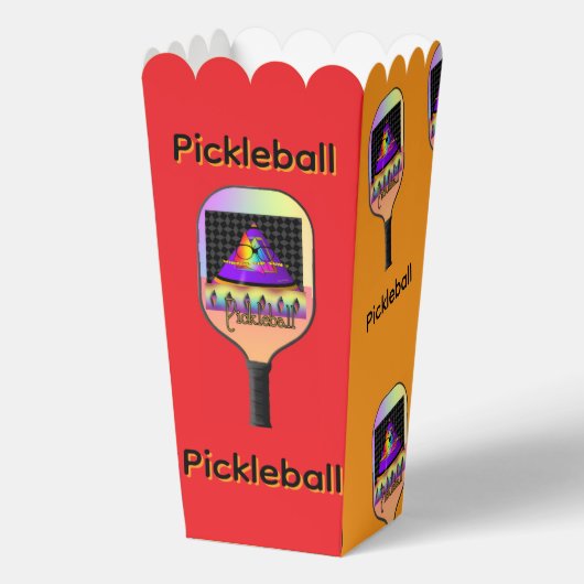 Pickleball Rote und Orange Popcorn Geschenkschachtel (Vorderseite)