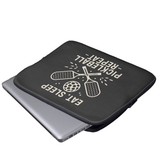 Pickleball Routine: Sleep Pickleball wiederholen Laptopschutzhülle (Vorne Knopf)