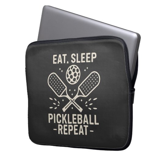 Pickleball Routine: Sleep Pickleball wiederholen Laptopschutzhülle (Vorderseite Links)