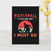 Pickleball ruft an und ich muss Paddelspieler werd Karte (Gelbe Blume)