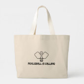 Pickleball Ruft Tote Bag Jumbo Stoffbeutel (Rückseite)