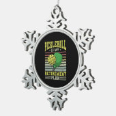 Pickleball - Ruhestand bei Pickleball Schneeflocken Zinn-Ornament (Rechts)