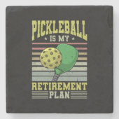 Pickleball - Ruhestand bei Pickleball Steinuntersetzer (Vorderseite)