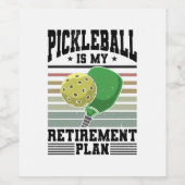 Pickleball - Ruhestand bei Pickleball Weinetikett (Einzelnes Label)