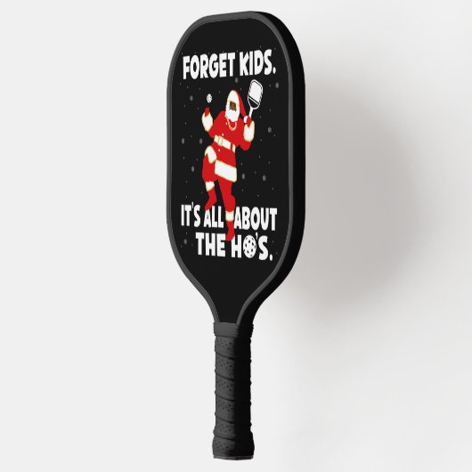 Pickleball rund um die Dinks Funny Santa Black Pickleball Schläger (Links)