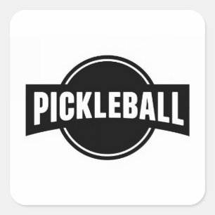 Pickleball-Rundaufkleber Quadratischer Aufkleber