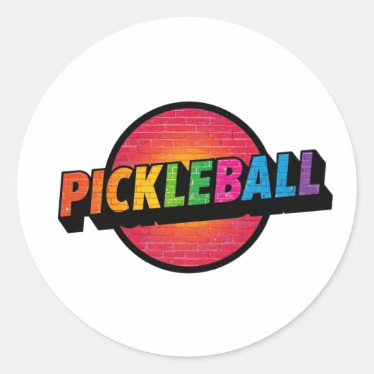 Pickleball-Rundaufkleber Runder Aufkleber (Vorderseite)