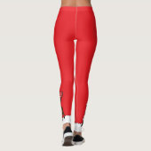 Pickleball Santa and Reindeer Christmas Cool Red Leggings (Rückseite)