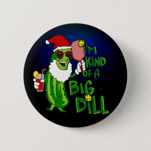 Pickleball Santa Big Dill Button