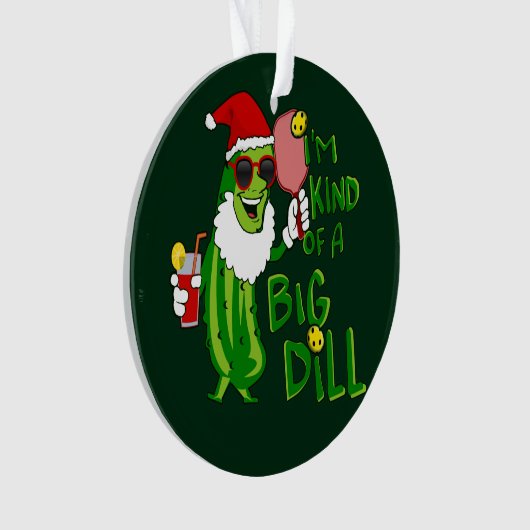 Pickleball Santa Big Dill Ornament (Vorderseite)