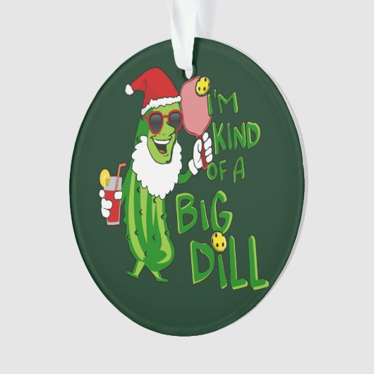 Pickleball Santa Big Dill Ornament (Vorderseite)